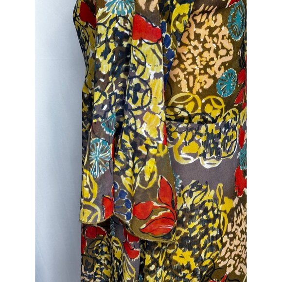 CAbi Womens Small Shakespeare Floral Kimono Cardigan 3/4 Sleeve Sheer Boho 360 - Picture 2 of 10